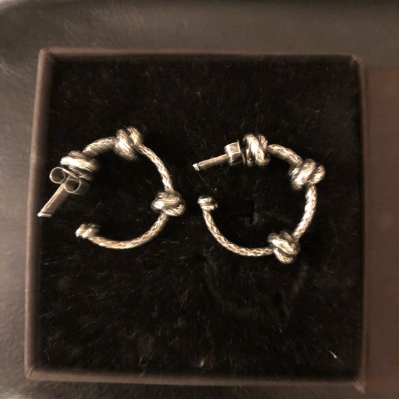 Bottega Veneta Jewelry - Bottega Veneta- silver low hoop earrings